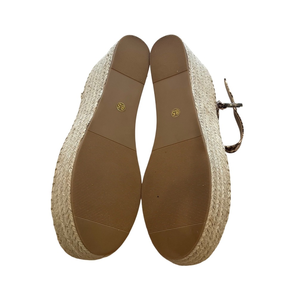 Coconuts by Matisse Flirty Snakeskin Espadrille Wedge Sandals Brown Tan Sz 8.5M - Picture 7 of 8
